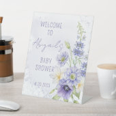 Lavender Boho Wildblume Baby Dusche Willkommen Sockelschild (In SItu)