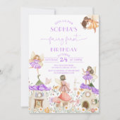 Lavender Boho Wildblume Fairy 1. Geburtstag Einladung (Vorderseite)