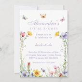 Lavender Boho Wildblume Spring Brautparty Einladung (Vorderseite)