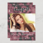 Lavender Bokeh Chic Abschluss Einladungskarte (Vorne/Hinten)