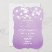 Lavender Bokeh Glitzer Lights Hochzeitseinladung Einladung (Vorderseite)