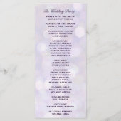 Lavender Bokeh Highlights Hochzeitsprogramm Programm (Rückseite)