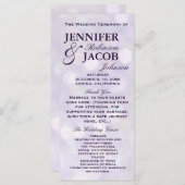 Lavender Bokeh Highlights Hochzeitsprogramm Programm (Vorne/Hinten)