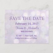 Lavender Bokeh | SAVE THE DATE Ankündigungspostkarte (Vorderseite)