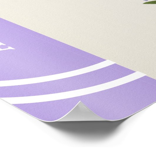 Lavender Book Storybook Baby Girl Sprinkle Willkom Poster (Ecke)