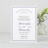 Lavender Border Jüdische Hochzeitskarten Einladung (Stehend Vorderseite)