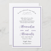 Lavender Border Jüdische Hochzeitskarten Einladung (Vorne/Hinten)