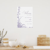 Lavender Botanical Arch Garden Wedding Welcome Poster (Küche)