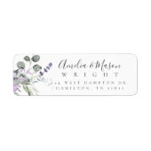 Lavender Botanical Elegant Script Return Address  (Vorne)