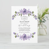 Lavender Botanical Floral Elegante Hochzeit Einladung (Stehend Vorderseite)