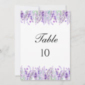 Lavender Botanical Floral Wedding Tischnummern (Vorderseite)