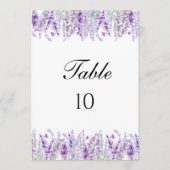 Lavender Botanical Floral Wedding Tischnummern (Vorderseite)