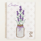 Lavender Botanical Mason Jar Monogram Planer (Vorderseite)