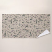 Lavender Botanical Pattern Bath Towel Badehandtuch (Badehandtuch)