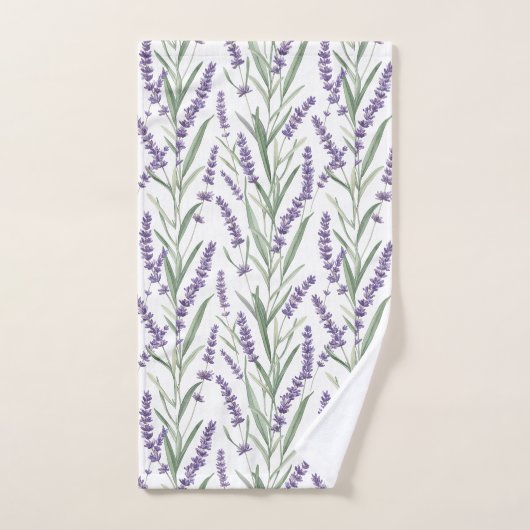 Lavender Botanical Pattern Handtuch (Handtuch)