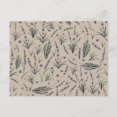 Lavender Botanical Pattern Postcard Postkarte (Vorderseite)