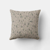Lavender Botanical Pattern Throw Pillow Kissen (Rückseite)