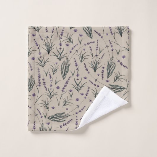 Lavender Botanical Pattern Wash Cloth Waschlappen (Waschlappen)