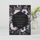 Lavender Botanical Romance Wedding Einladung (Stehend Vorderseite)