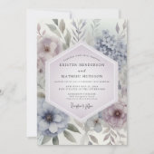 Lavender Botanical Romance Wedding Einladung (Vorderseite)