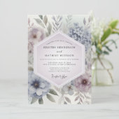 Lavender Botanical Romance Wedding Einladung (Stehend Vorderseite)