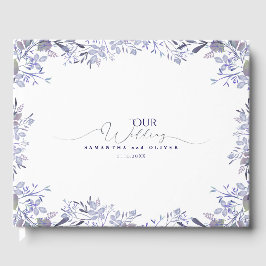 Lavender Botanical Watercolor Wedding Guest Book Gästebuch