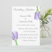 Lavender Botanical Wedding Invitation Einladung (Stehend Vorderseite)
