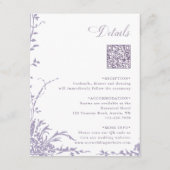Lavender Botanical Wedding QR Code Details Begleitkarte (Vorderseite)
