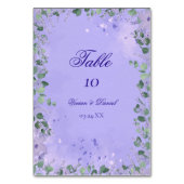Lavender Botanical Wedding Tischnummer Card (Vorderseite)