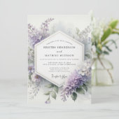 Lavender Botanical Whimsy Wedding Einladung (Stehend Vorderseite)