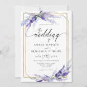 Lavender Botanische Floral Dusty Puple Wedding Einladung (Vorderseite)