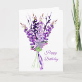 Lavender Bouquet Birthday Card Karte (Vorderseite)