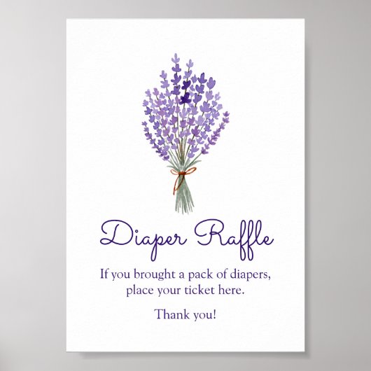 Lavender Bouquet Watercolor Diaper Poster (Vorne)