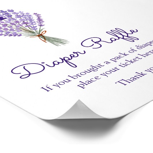 Lavender Bouquet Watercolor Diaper Poster (Ecke)