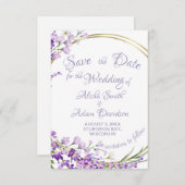 Lavender Bouquet Wreath Wedding Speichern Sie die Save The Date (Vorne/Hinten)