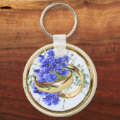 Lavender Bouquets goldene Ringe Schlüsselanhänger (Vorderseite)