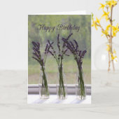 Lavender Bouquets Happy Birthday Karte (Gelbe Blume)