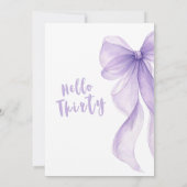 Lavender Bow 30th Birthday Invitation Einladung (Rückseite)