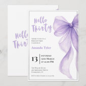 Lavender Bow 30th Birthday Invitation Einladung (Vorne/Hinten)