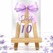 Lavender bow acrylic table number sign acryleinladungen