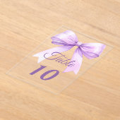 Lavender bow acrylic table number sign acryleinladungen (Ablage )