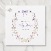 Lavender Bow Baby Dusche Wildblume Geschenk Gefall Geschenkanhänger (Vorderseite)