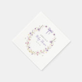 Lavender Bow Baby Dusche Wildblume Papier Napkins Serviette (Ecke)