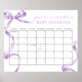 Lavender Bow Baby Showrate Terminkalender Poster (Vorne)