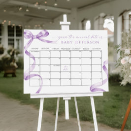 Lavender Bow Baby Showrate Terminkalender Poster