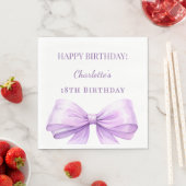 Lavender bow birthday party luncheon serviette (Beispiel)