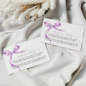 Lavender Bow Book for Baby Enclosure Card Begleitkarte