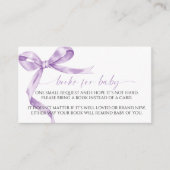 Lavender Bow Book for Baby Enclosure Card Begleitkarte (Vorderseite)