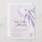 Lavender Bow Bridal Dusche Einladung (Vorderseite)