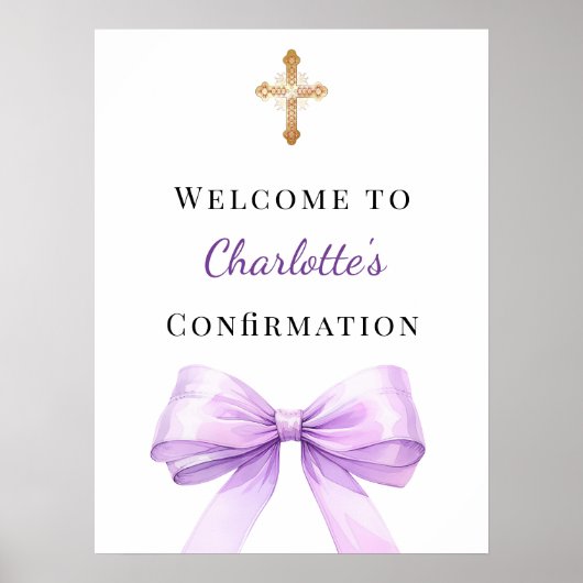 Lavender bow Confirmation welcome Poster (Vorne)
